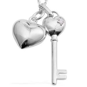Heart and Key Necklace with chain.